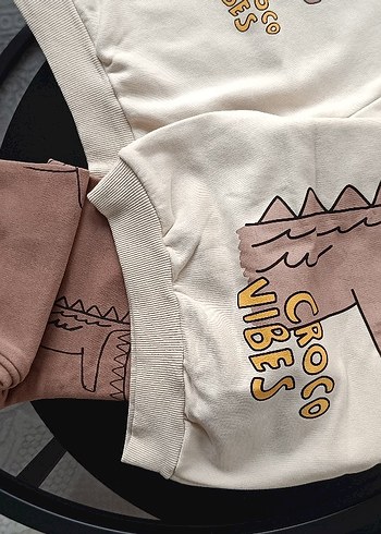 Dinozor baskılı erkek çocuk takım - Görsel 3