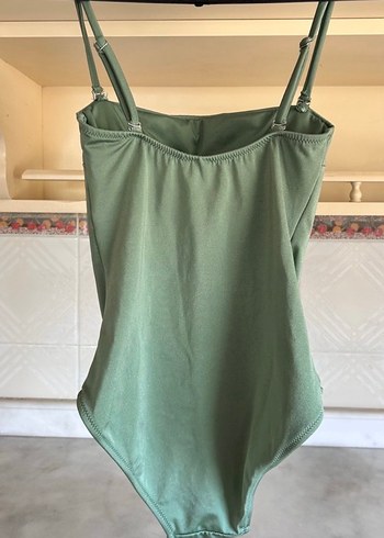 Yeşil Drapeli Midi Kadın Mayo - Görsel 2