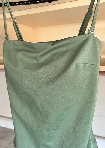 Yeşil Drapeli Midi Kadın Mayo - Görsel 4