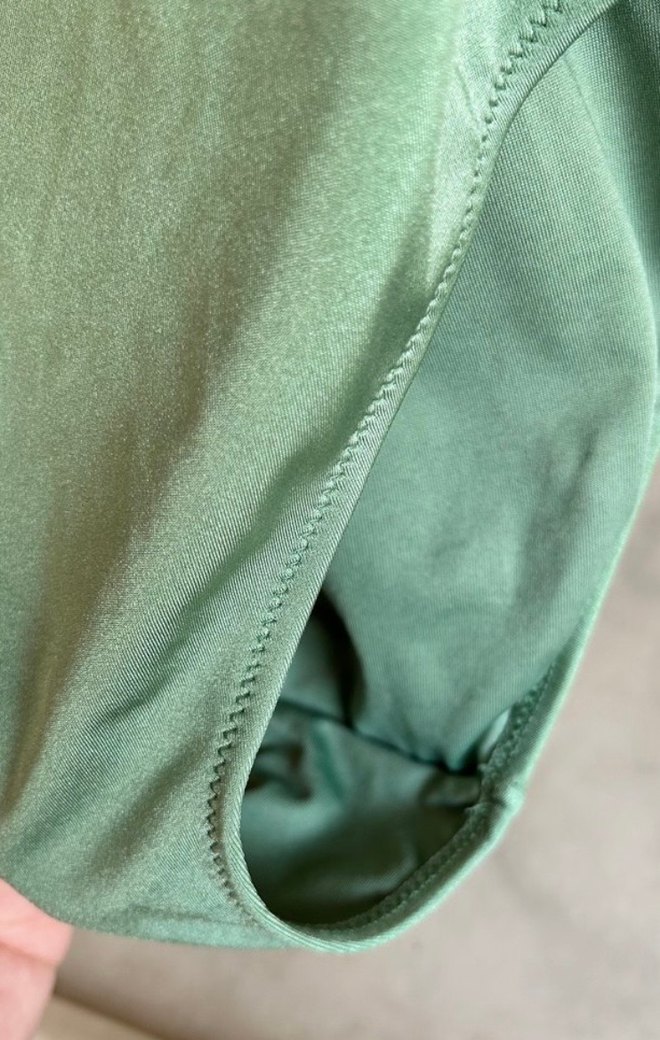 Yeşil Drapeli Midi Kadın Mayo - Görsel 3