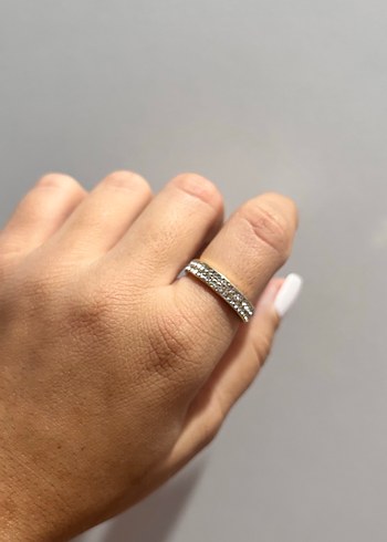 Beyaz Simli Minimalist Kadın Yüzük