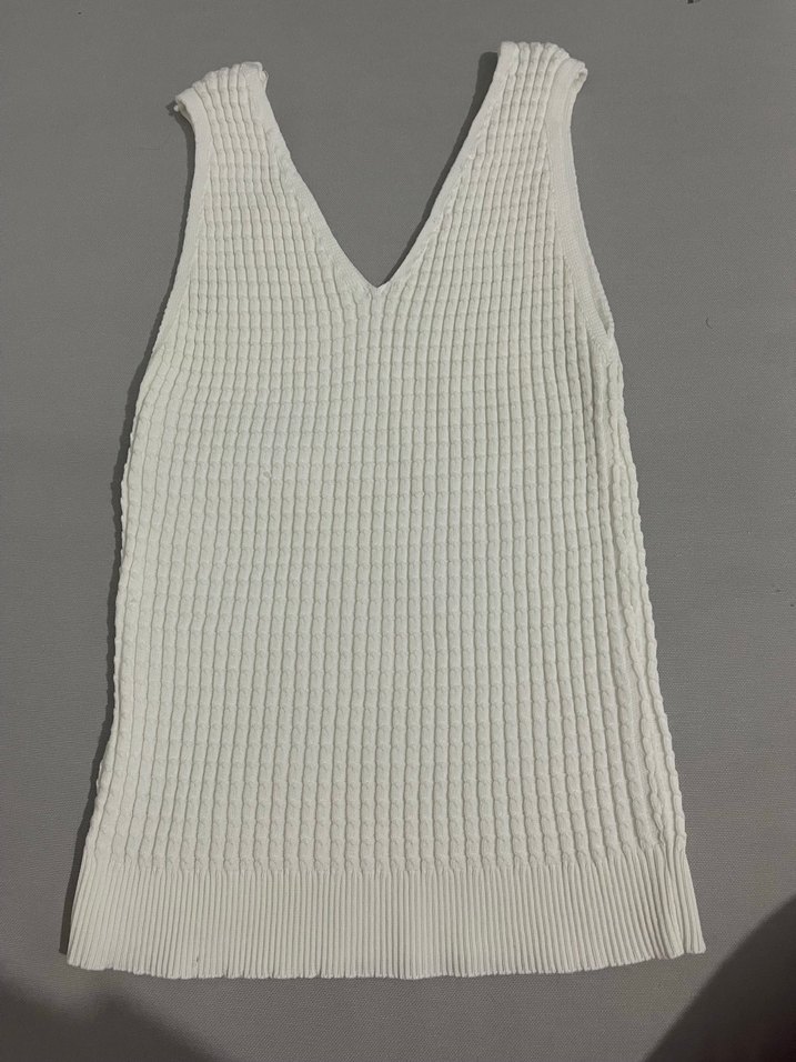 2 Li Kadın Bej Ve Beyaz Kolsuz Triko Süveter - Görsel 2