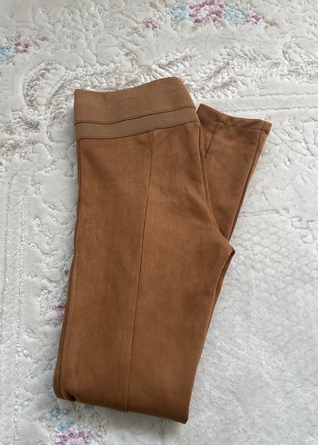 Bej Kadın Süet Kemerli Pantolon - Görsel 4