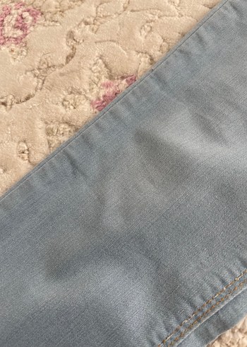 Mavi Bağlama Desenli Kız Kot Pantolon - Görsel 2