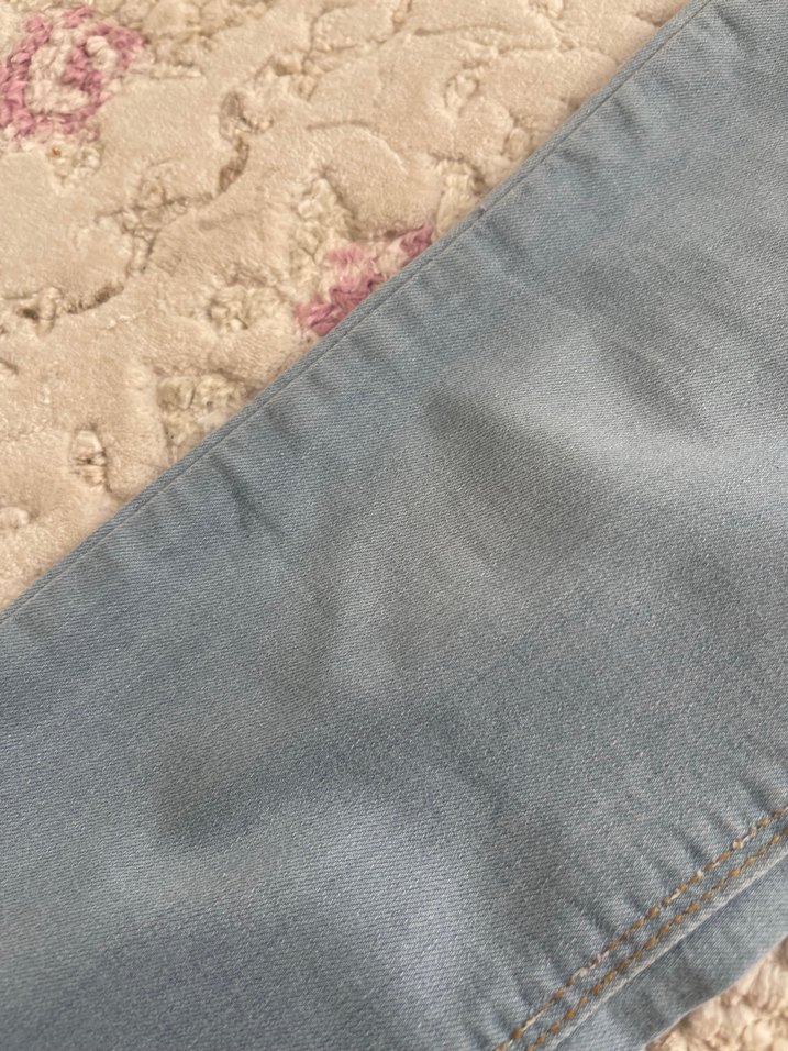 Mavi Bağlama Desenli Kız Kot Pantolon - Görsel 2