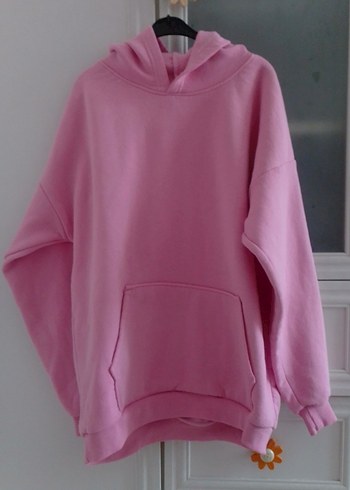 Pembe Kadın Kapüşonlu Sweatshirt
