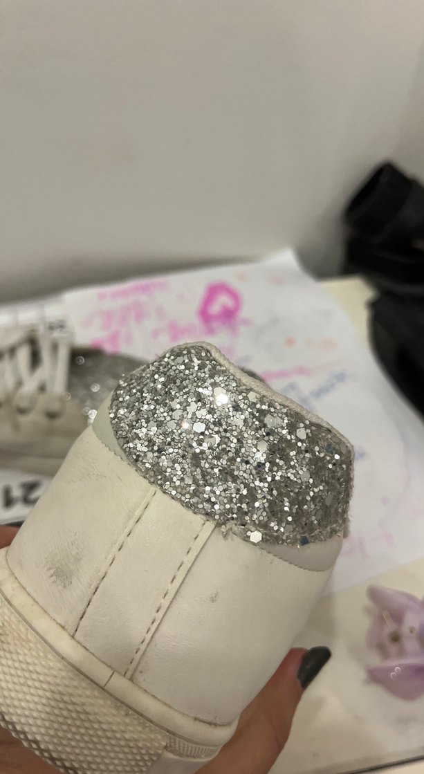 Simli Beyaz Kadın Sneaker - Görsel 2