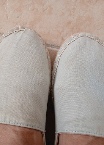 Bej Keten Dolgu Topuklu Kadın Espadril - Görsel 4