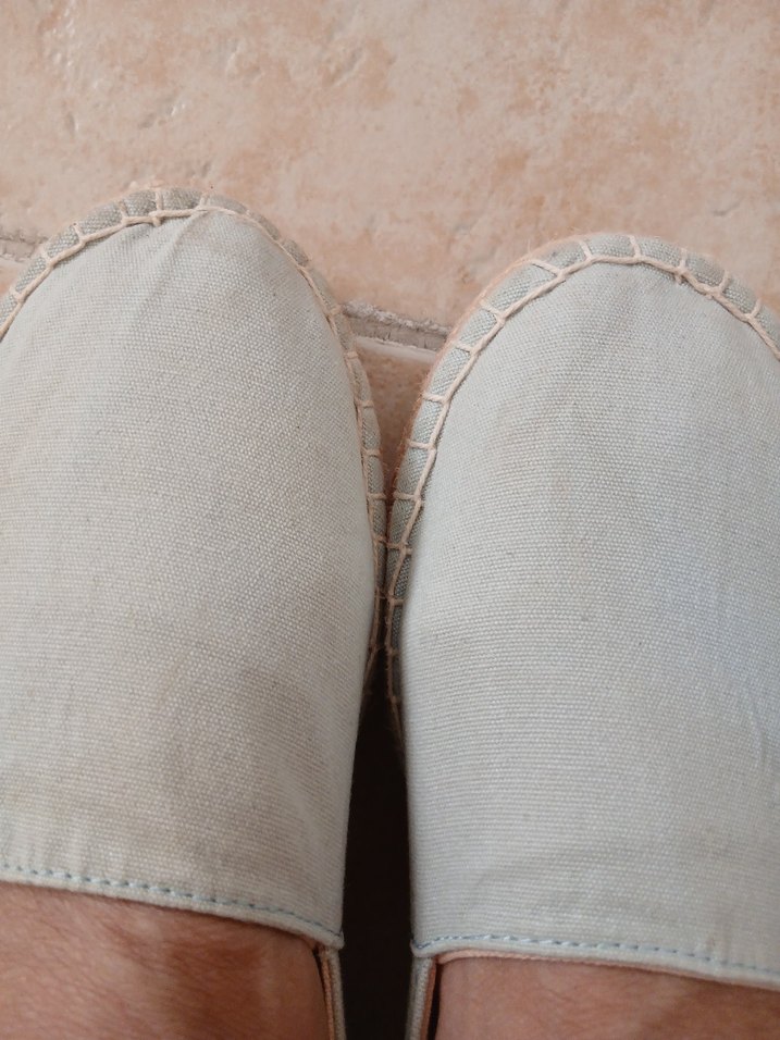 Bej Keten Dolgu Topuklu Kadın Espadril - Görsel 4