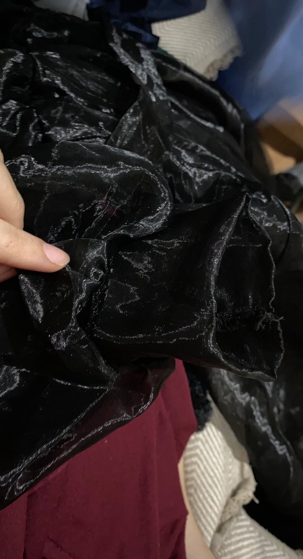 Siyah Uzun Kollu şifon elbise - Görsel 4