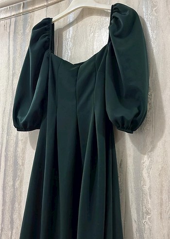 Straplez Bohem Uzun Yeşil Elbise - Görsel 2