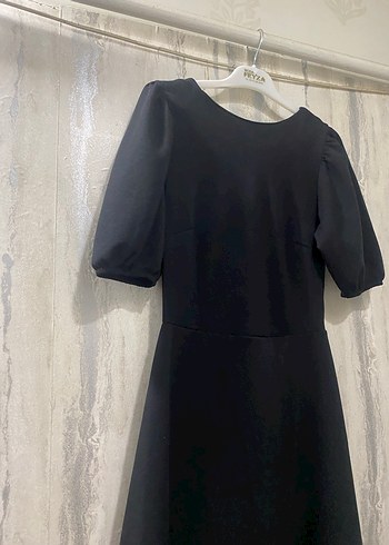 Kısa Kollu Siyah Uzun Elbise - Görsel 4