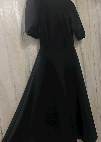 Kısa Kollu Siyah Uzun Elbise - Görsel 2