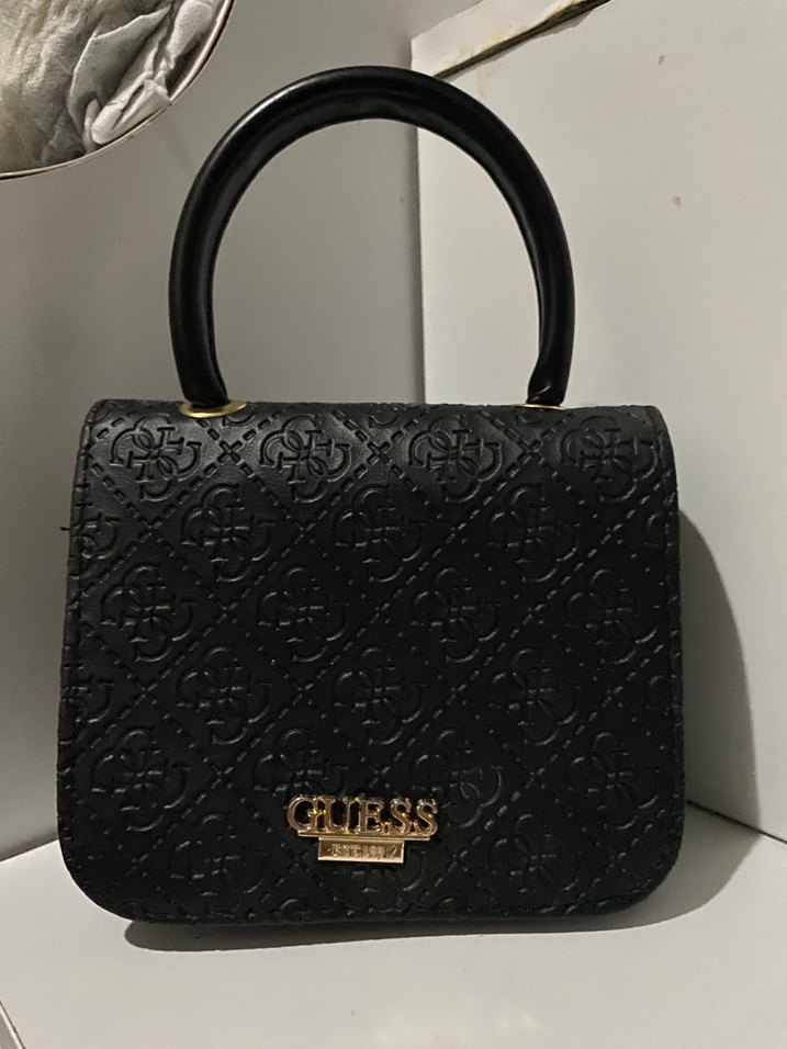 Siyah Deri Desenli Kadın Çanta - Görsel 3