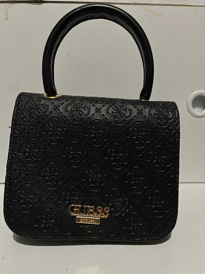 Siyah Deri Desenli Kadın Çanta - Görsel 2