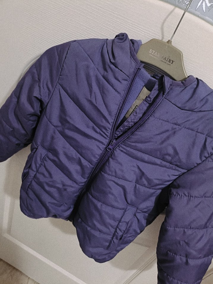 Erkek Çocuk Mor Düğmeli Mont - Görsel 2