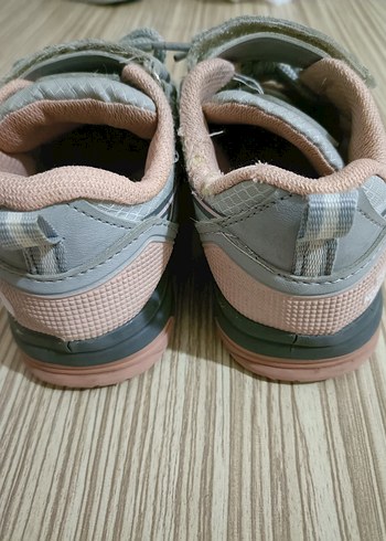 Kız Çocuk Gri Bej Spor Ayakkabı Velcro - Görsel 3