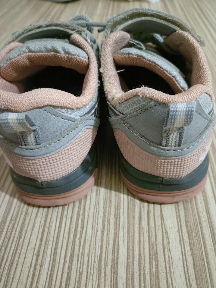 Kız Çocuk Gri Bej Spor Ayakkabı Velcro - Görsel 3