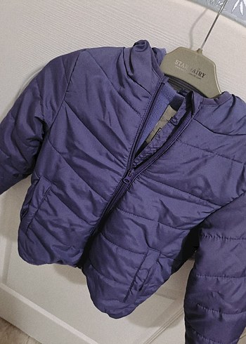 Mor Erkek Çocuk Düğmeli Mont - Görsel 2