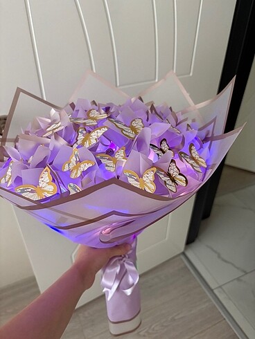 Led ışıklı kelebek buketi