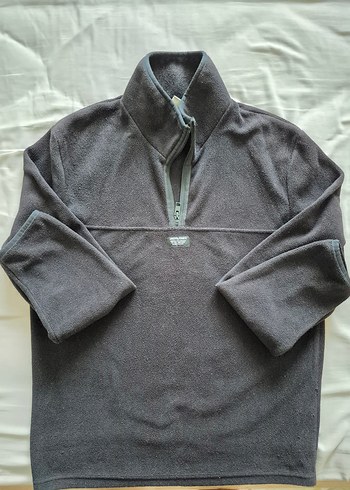 Gri Yarım Fermuarlı Erkek Polar Sweatshirt