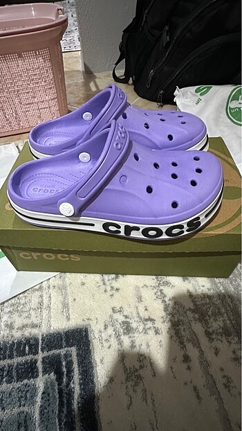 38 Beden mor Renk Crocs Bayaband Mor&Siyah