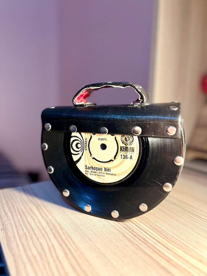 Vintage Siyah Yılan Desenli Deri Çanta - Görsel 2