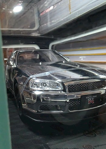 Nissan Skvline Gtr 1:24 Model Araba Parlak Gri - Görsel 12