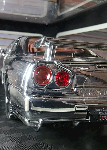 Nissan Skvline Gtr 1:24 Model Araba Parlak Gri - Görsel 5