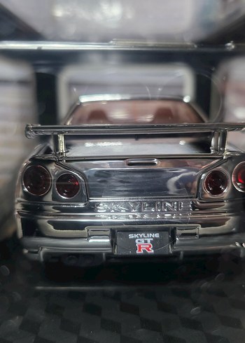 Nissan Skvline Gtr 1:24 Model Araba Parlak Gri - Görsel 4