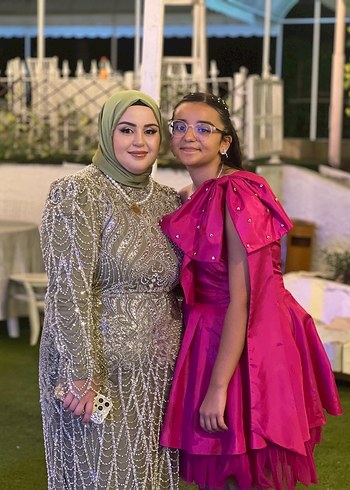 Abiye Şık Drapeli Uzun Kollu Haki Abiye Elbise