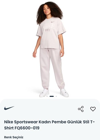 Nike Kadın Pembe Günlük Stil Tişört - Görsel 3