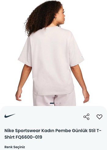 Nike Kadın Pembe Günlük Stil Tişört - Görsel 2