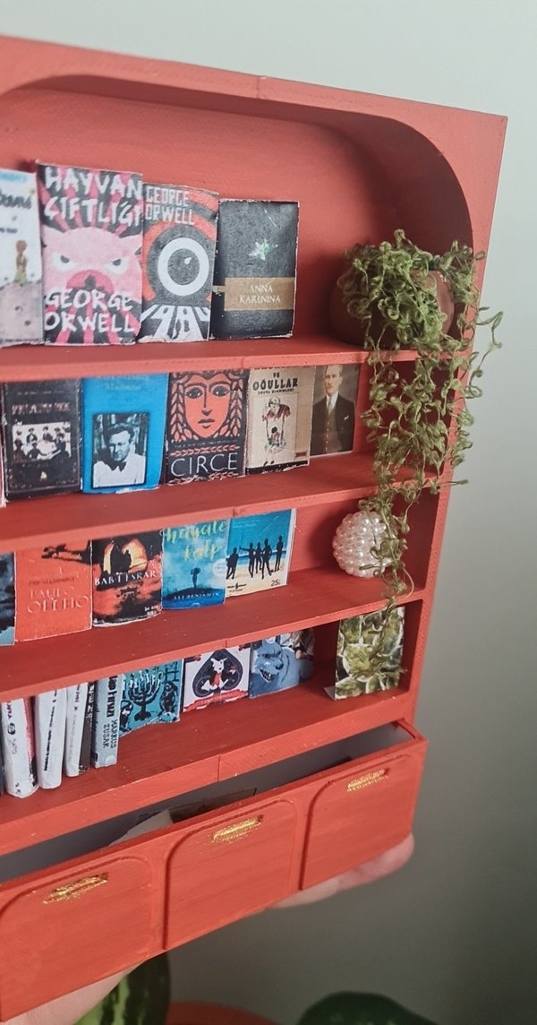 Turuncu minyatür kitaplık - Görsel 4