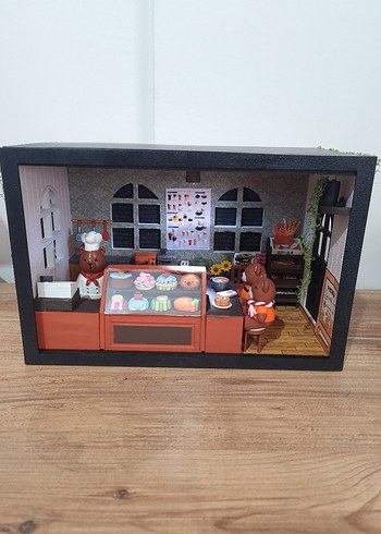 minyatür ayıcık kafe diorama tasarım - Görsel 4