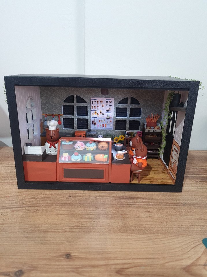 minyatür ayıcık kafe diorama tasarım - Görsel 4