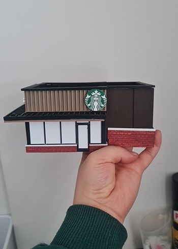 Kahverengi Starbucks Model Kiti/ diorama model/garaj - Görsel 5