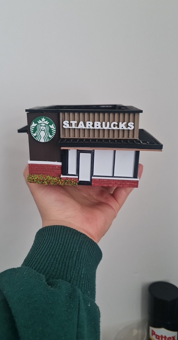 Kahverengi Starbucks Model Kiti/ diorama model/garaj - Görsel 2