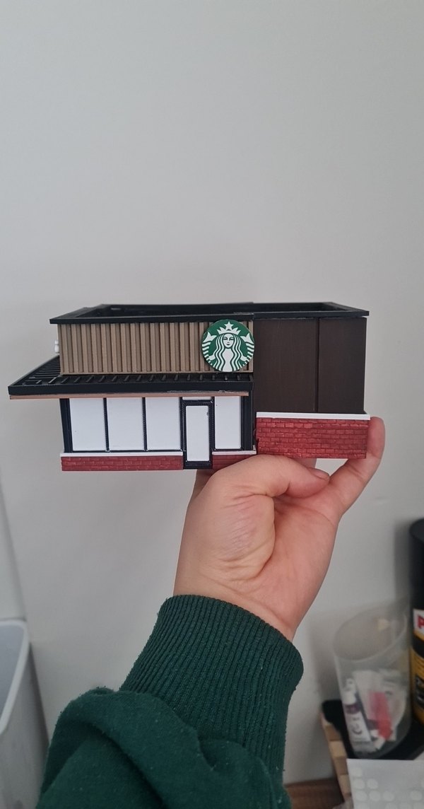 Kahverengi Starbucks Model Kiti/ diorama model/garaj - Görsel 5