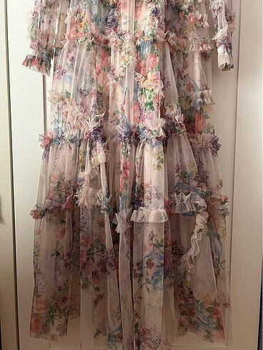 m Beden Bliss atelier çiçekli pembe elbise
