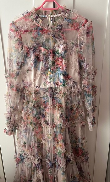 Diğer Bliss atelier çiçekli pembe elbise