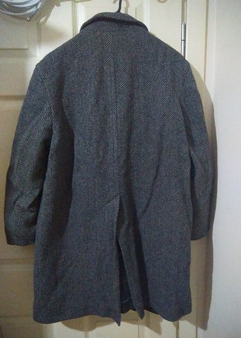 3xl Beden gri Renk Düğmeli Gri Yün Erkek Kaban