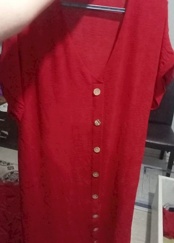 Kırmızı Düğmeli Hamile Tunik