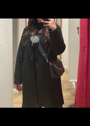 Siyah Tek Düğmeli Kaban - Görsel 3