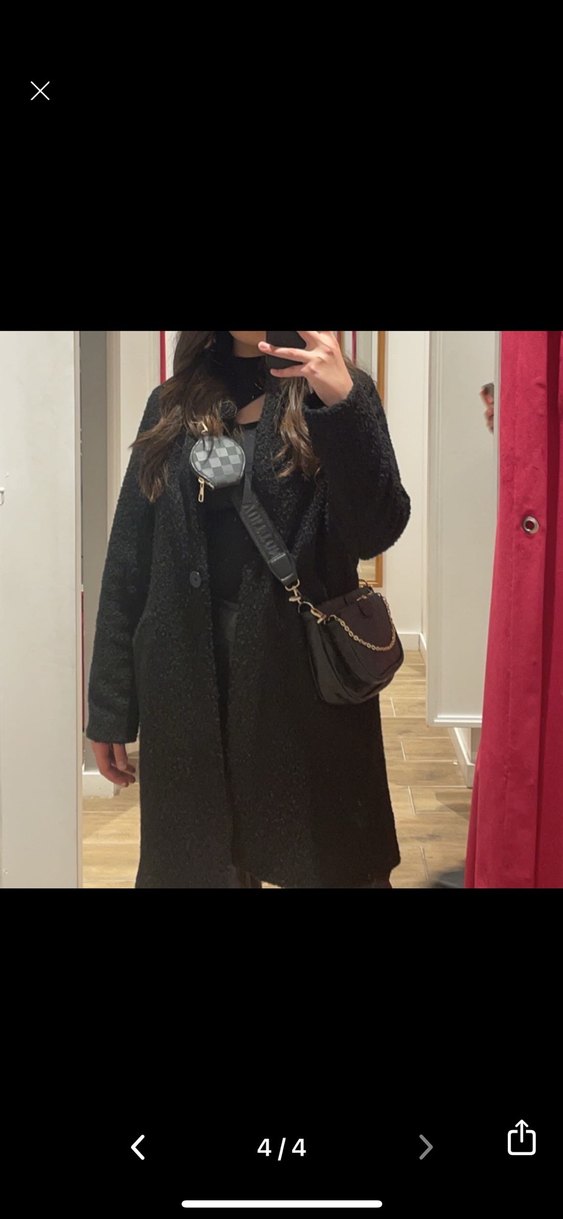 Siyah Tek Düğmeli Kaban - Görsel 3