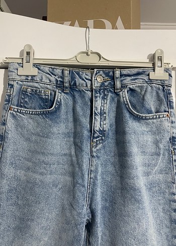 Kız çocuk Mavi Bağlamalı Salaş Denim Pantolon - Görsel 3