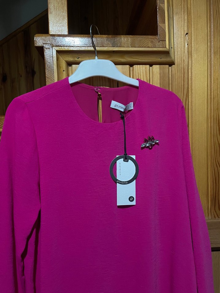 Uzun Kollu Pembe Salaş Tunik - Görsel 5