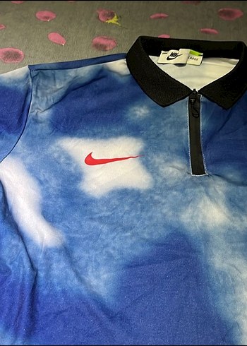 l Beden Mavi Tie-Dye Kısa Kollu nike forma