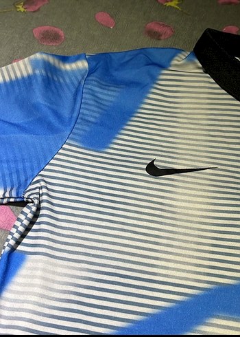 l Beden Mavi Baskılı Kısa Kollu Polo Forma