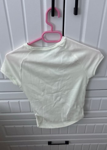 beyaz kısa kollu pamuklu tişört - Görsel 2